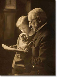 Harvard President Charles W. Eliot with grandson.