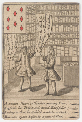 Eight of diamonds, South Sea bubble playing cards. London : Printed for Carington Bowles, 1721.