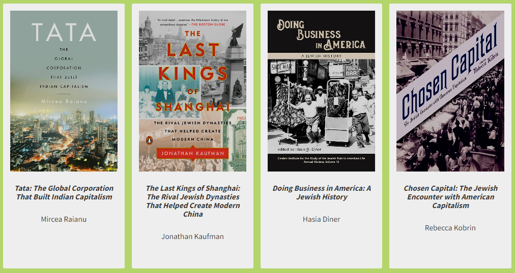 Four book covers from Harvard Libraries that are about Jewish American or AAPI culture