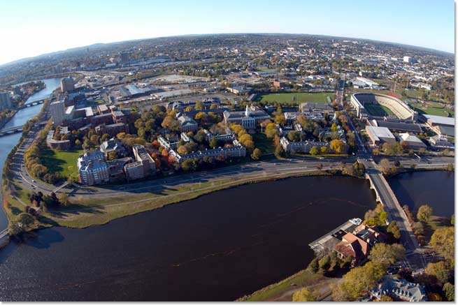 Aerial view of campus, October 28, 2007.