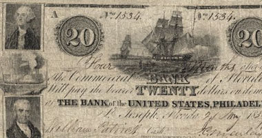 American bank note, 1837. Currency Collection, Baker Library Historical Collections.