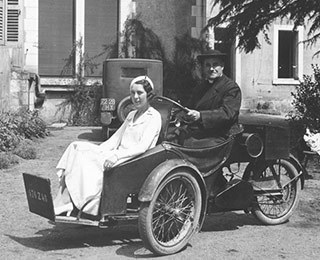 Edna Allen Doriot in France before World War II. Courtesy of The Ken Olsen Collection, Gordon College Archives.