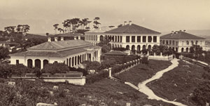 Foreign houses at Nantai, Foochow. Graves in foreground. Edward Bangs Drew Collection.  Harvard-Yenching Library. olvwork364016