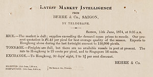 Telegrams received by A. H. & Co., June 15, 1874. Heard Family Business Records. Harvard Business School.