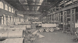 Baldwin Locomotive Works. Interior of Erecting Shop, Showing 100-Ton Electric Cranes. Exhibit of Locomotives by the Baldwin Locomotive Works. Philadelphia: Baldwin Locomotive Works, 1893.