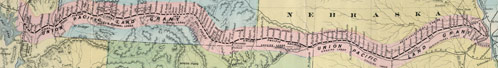 Chas. Shober & Co. Map of the Land Grant and Connections of the Union Pacific Railroad. Chicago Lith. Co., 1871. Papers relating to the Ames Family and the Union Pacific Railroad, Baker Library Historical Collections.