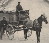 Peddlers with cart. General File Photograph Collection, Baker Library Historical Collections.