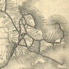 Map of the Old Colony Railroad and Connections. ABC Pathfinder Railway Guide. Boston: George K. Snow and Rand, Avery & Co., 1886. Baker Old Class Collection, Baker Library Historical Collections.