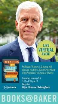 Poster for Thomas DeLong's Books@Baker event