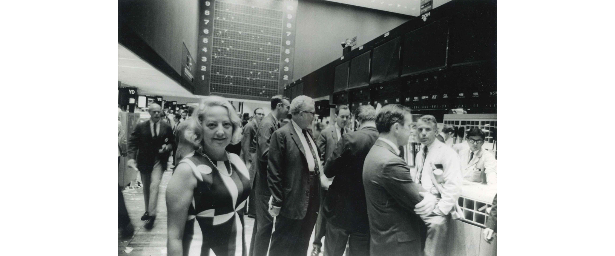 Muriel Siebert at the New York Stock Exchange, 1960s.
