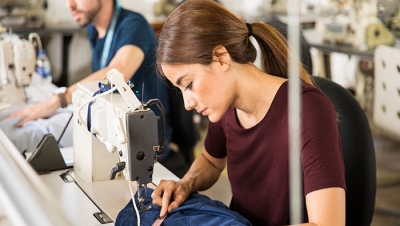 Image of garment factory worker. (Shutterstock)