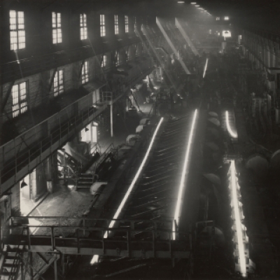 Interior view of rail mill--Gary Works