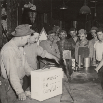 Downward course of gasoline fumes--Gary Works