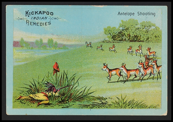Antelope Shooting. Kickapoo Indian Medicine Co. Trade Card.