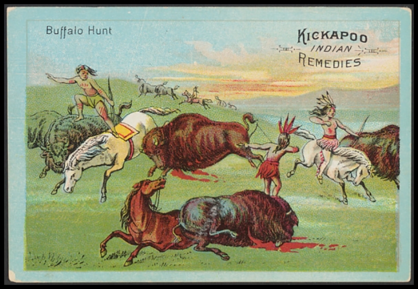 Buffalo Hunt. Kickapoo Indian Medicine Co. Trade Card.