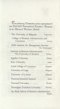 International Teachers Program pamphlet (interior), 1958-1959.