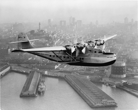 Aerial view of Pan American Airways China Clipper over San Francisco, c. 1936. Prints & Photographs Division, Library of Congress, LC-USZ62-111417.