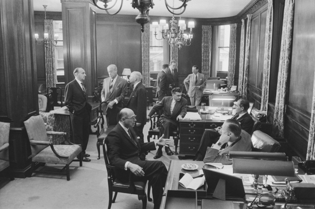 Lehman Brothers partners' room, 1957.  Courtesy of the Collection Center for Creative Photography, The University of Arizona. Photo by Dan Weiner; Copyright John Broderick.