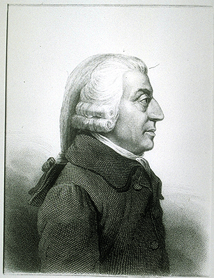 Engraving of Adam Smith in profile